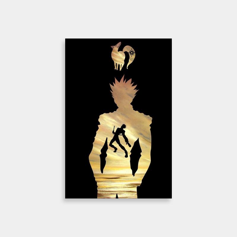 Ban Seven Deadly Sins Dramatic Silhouette Poster - Cliff Jumping Scene