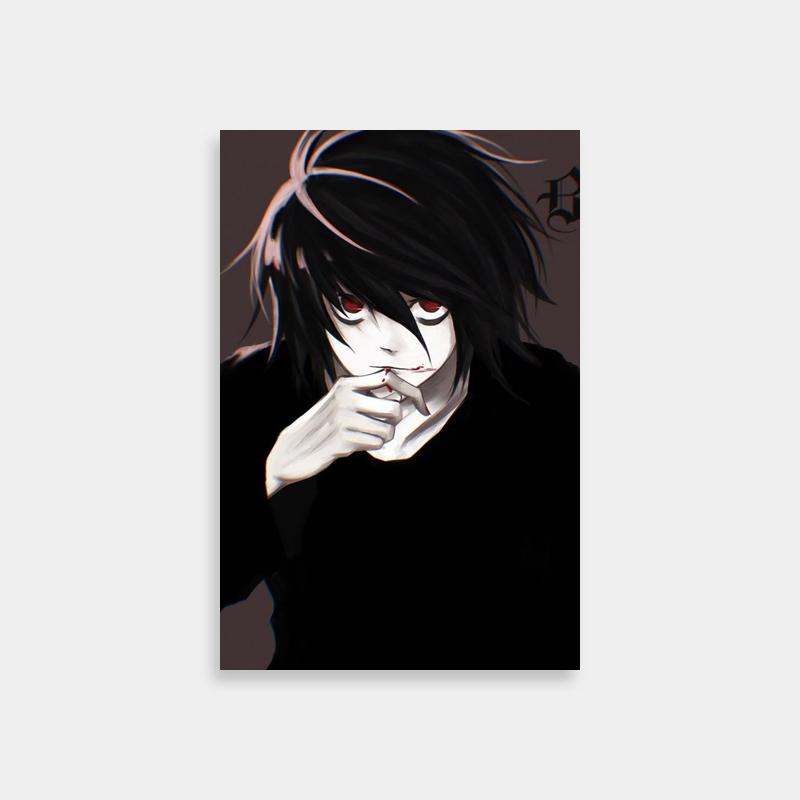 Near Death Note Anime Poster - Black Hair Red Eyes Character