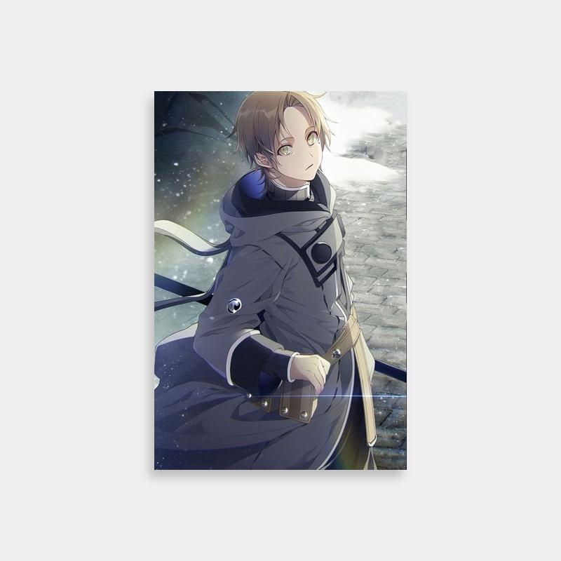 Rudeus Greyrat Snow Pose Anime Poster - Mushoku Tensei Art