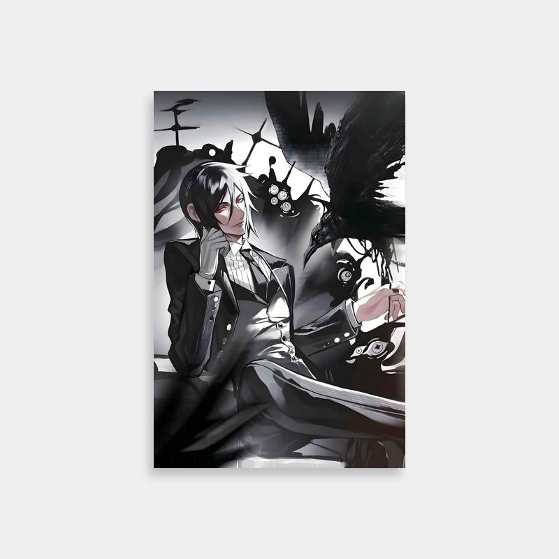 Black Butler Sebastian Michaelis & Ciel Poster with Bird Motif