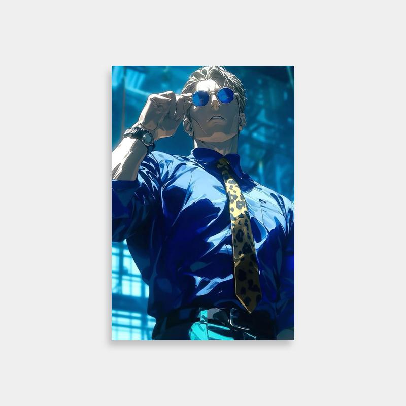 Kento Nanami Jujutsu Kaisen Poster - Blue Shirt & Sunglasses Art