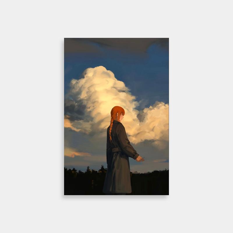Makima Anime Wall Art - Chainsaw Man Cloudy Sky Poster