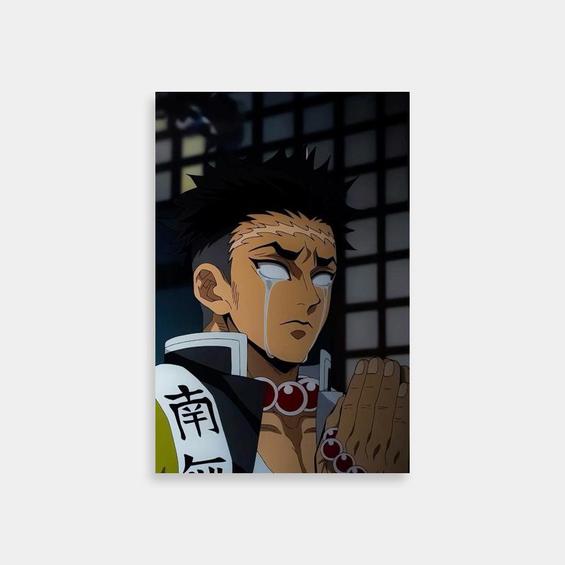 Gyomei Himejima Demon Slayer Poster - Black Hair & Piercings Art