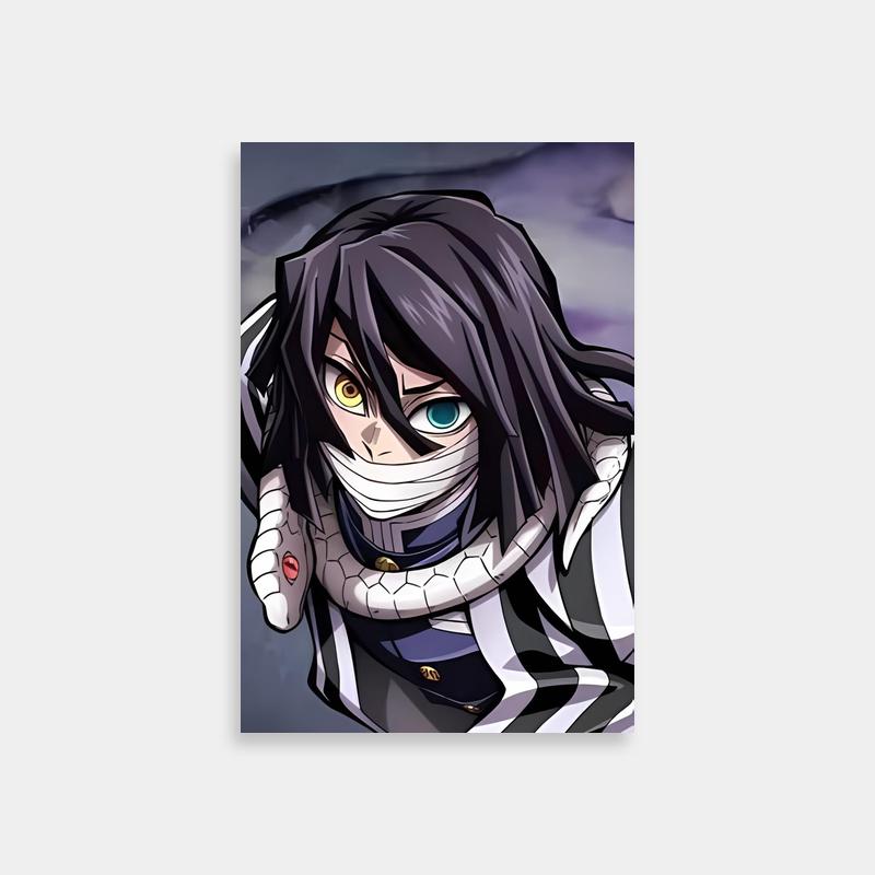 Obanai Iguro Demon Slayer Poster - Bandaged Anime Character