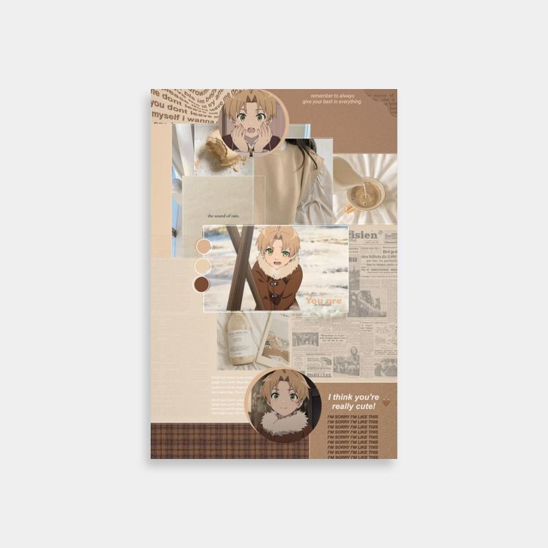 Rudeus Greyrat Mushoku Tensei Anime Poster - Collage Art Print