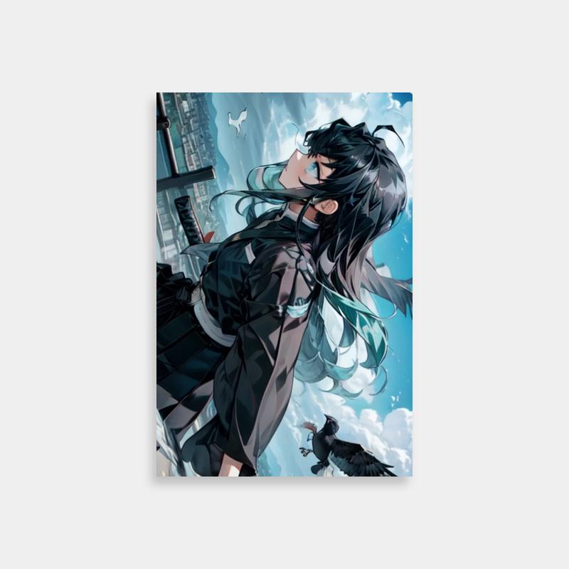 Muichiro Tokito Cityscape Poster - Demon Slayer Art