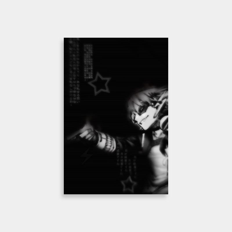Denki Kaminari My Hero Academia Poster - Black & White Guitar Art