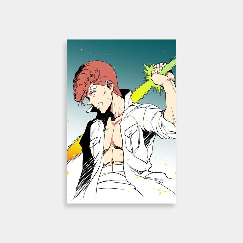 Kazuma Kuwabara Yu Yu Hakusho Anime Poster - Red-Haired Warrior