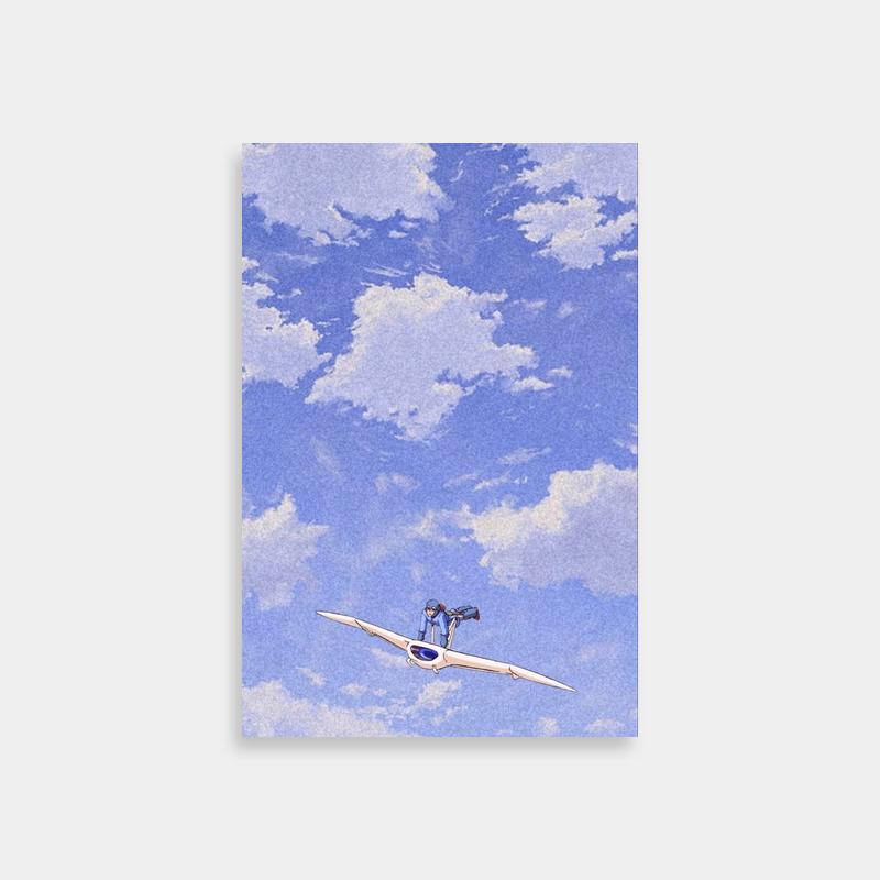 Nausicaa Airplane Sky Scene Poster - Anime Wall Art