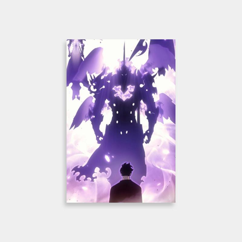 Bellion Solo Leveling Poster - Mysterious Anime Character with Purple Clouds