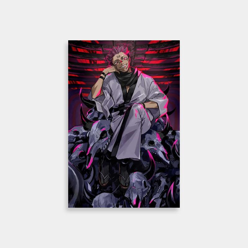 Sukuna Jujutsu Kaisen Poster - King of Curses on Skull Throne